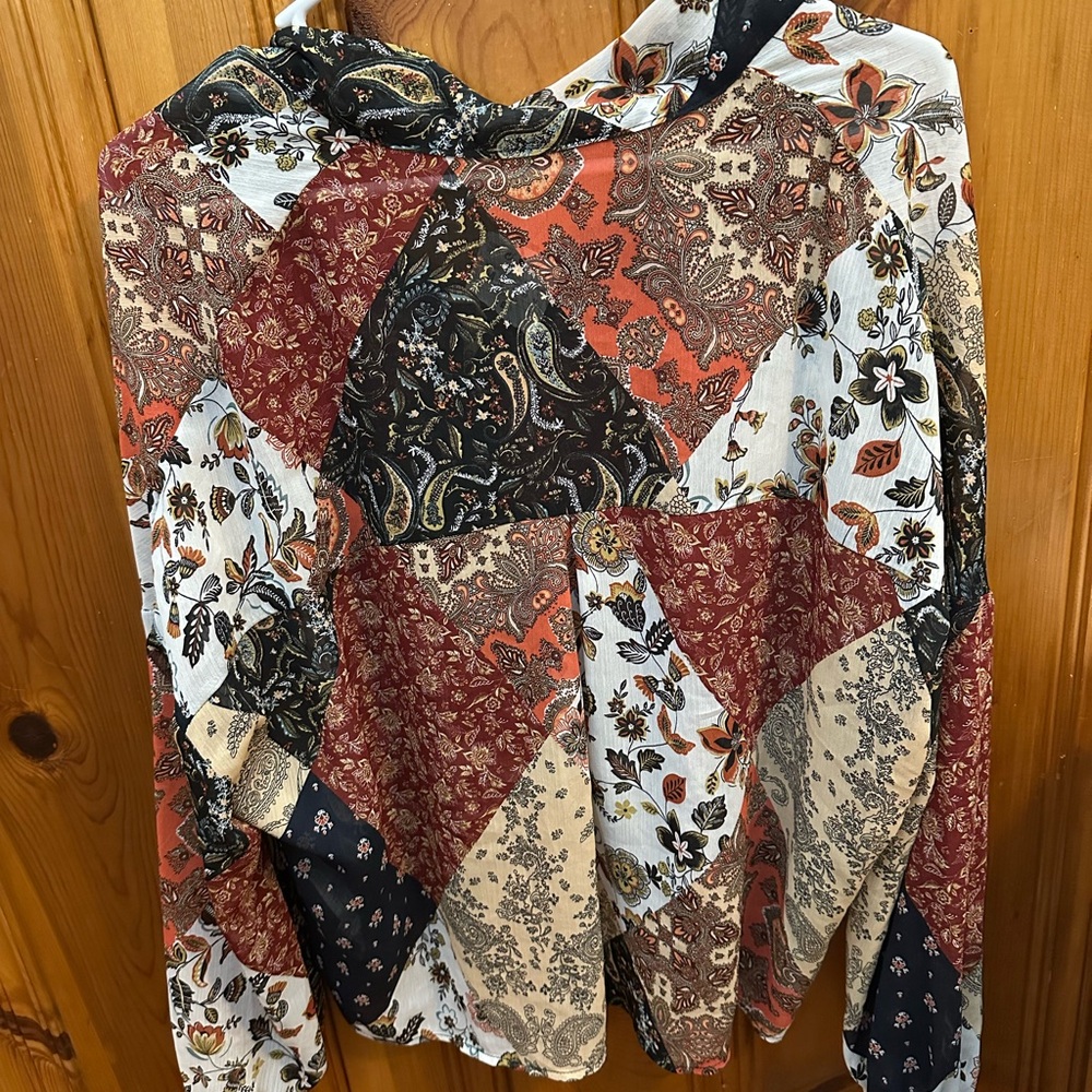 Stradivarius Multicolor Patchwork Blouse - image 5